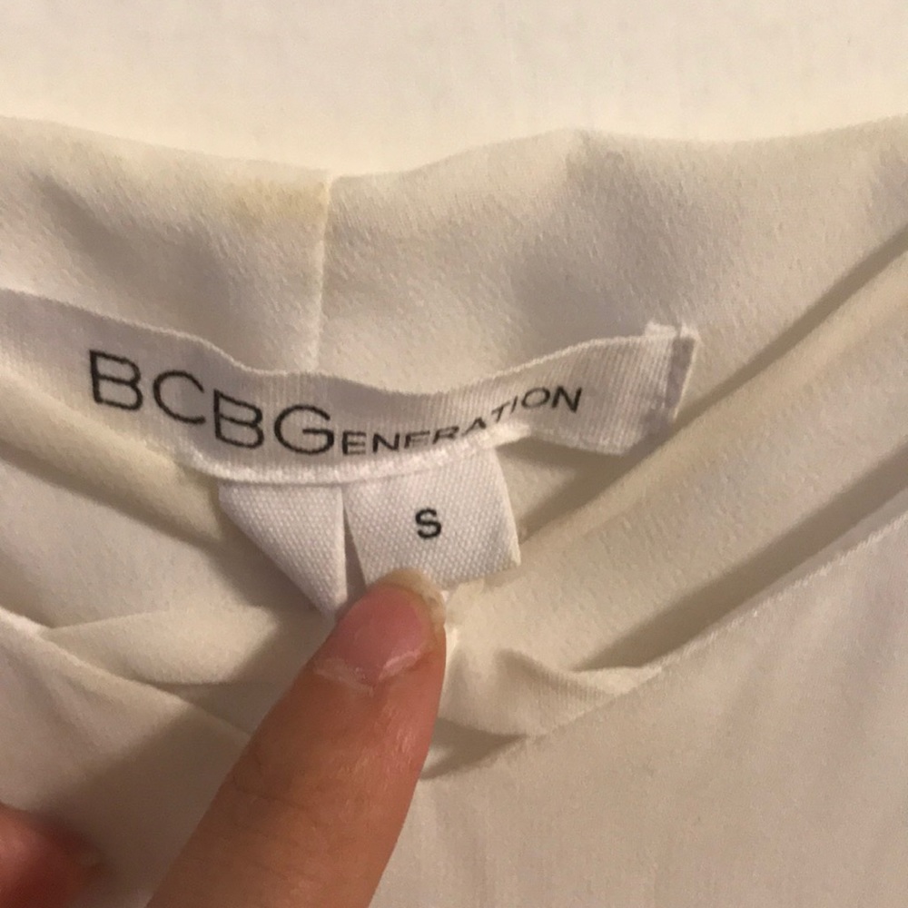 BCBGeneration white Ruffle Hem Mini Dress - Picture 2 of 3